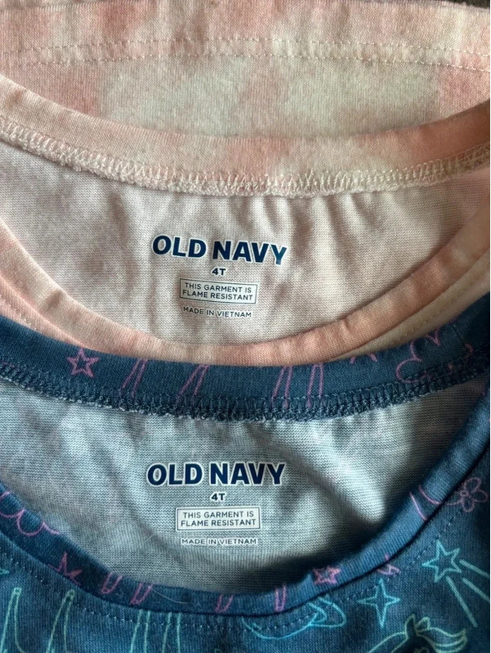 Old Navy Toddler Girls Nightgown Bundle Unicorn & Dream Believe Achieve Size 4T